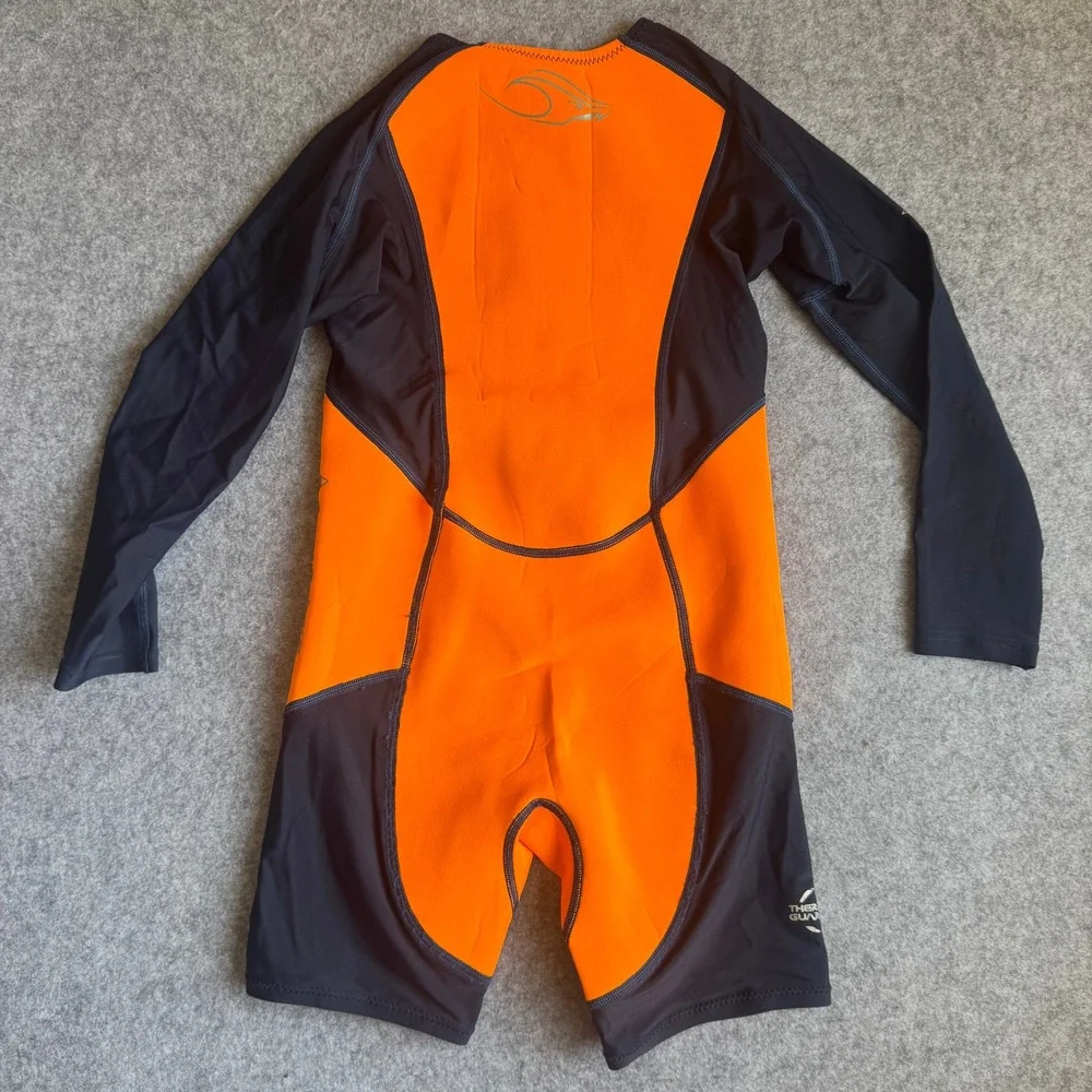 Aqua Sphere Stingray HP Youth Wetsuit 10 Orange Black Thermal Guard UPF 50+ Zip